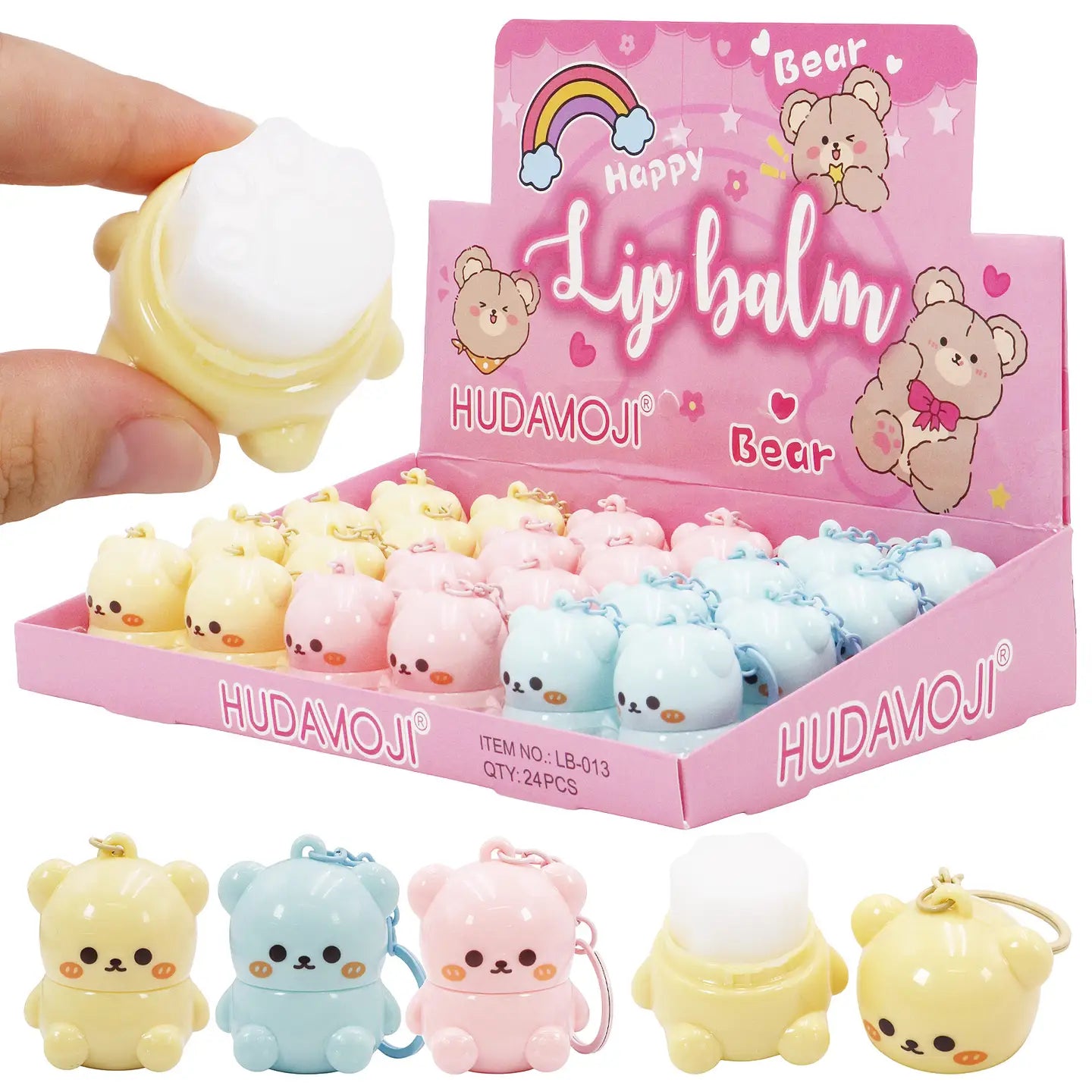 Teddy Bear Paw Lip Balm Key Chain