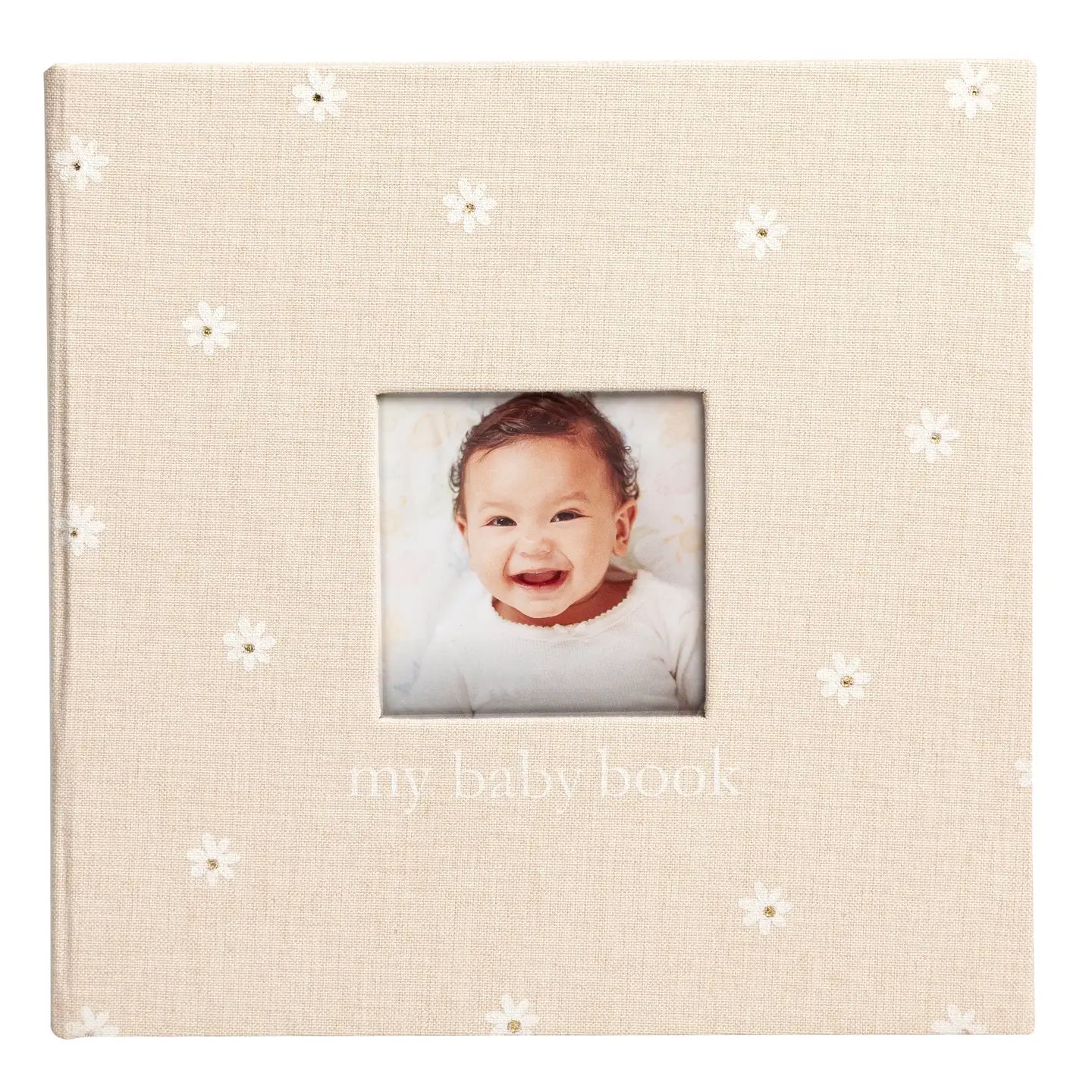 Daisy Print Square Baby Book, Memory Book