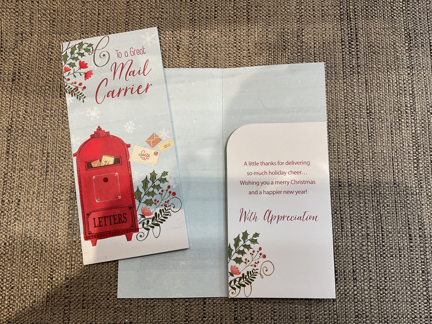 Christmas Money/Gift Card Holder for Mail Carrier