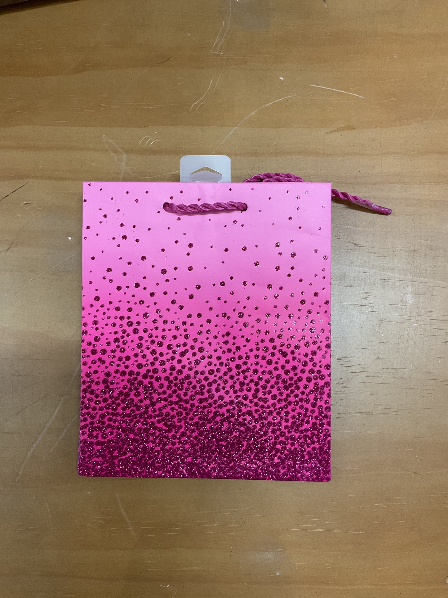 Mini Pink sparkly gift bag