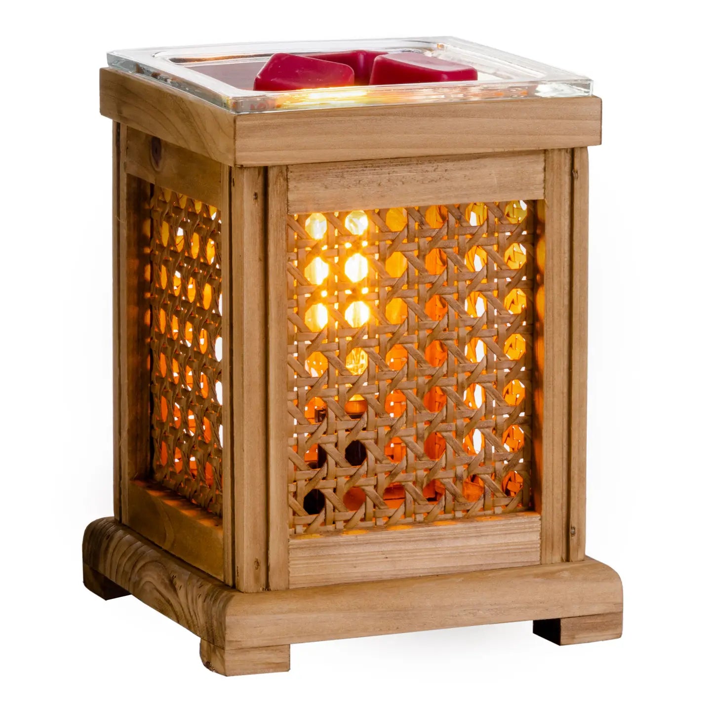 Vintage Bulb Illumination Fragrance Warmer-Wood & Cane