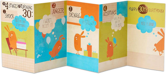 30th Birthday Card for Anyone (4 Stages of Turning 30)