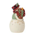 Highland Glen Snowman Poinsettia Basket Figurine