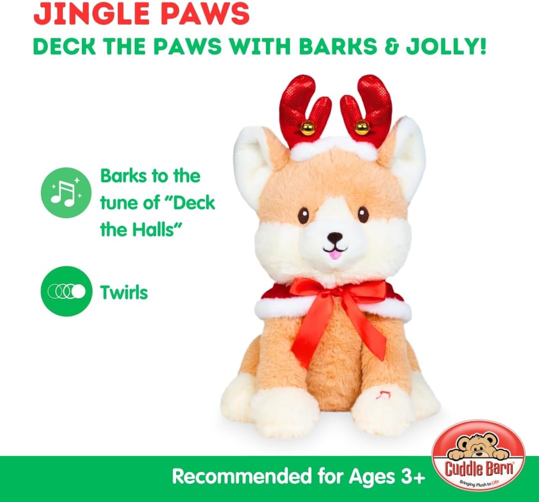 Jingle Paws | Animated Christmas Twirling Barking Puppy Dog Plush Toy Barks Deck The Halls