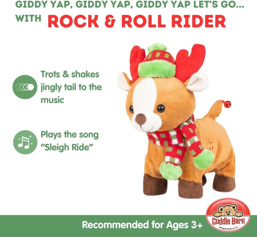 Rock & Roll Rider | Animated Walking Dancing Singing Christmas Holiday Reindeer Sings Sleigh Ride