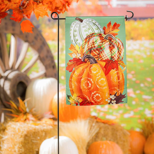Painted Fall Pumpkins Garden Flag