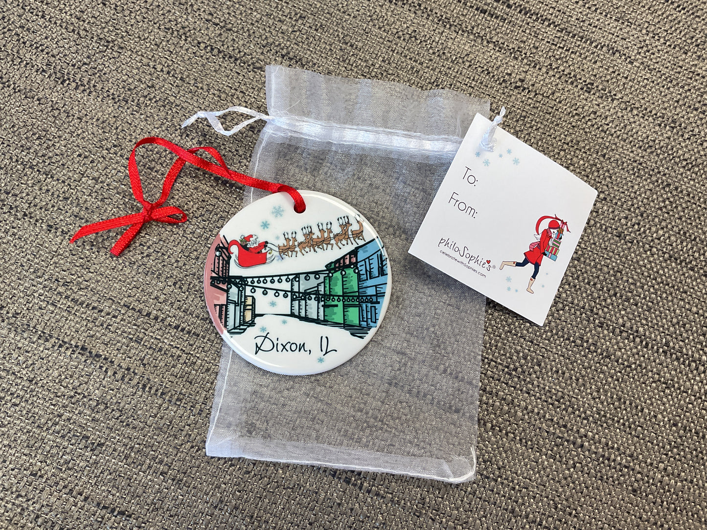 Town Name Christmas Ornaments
