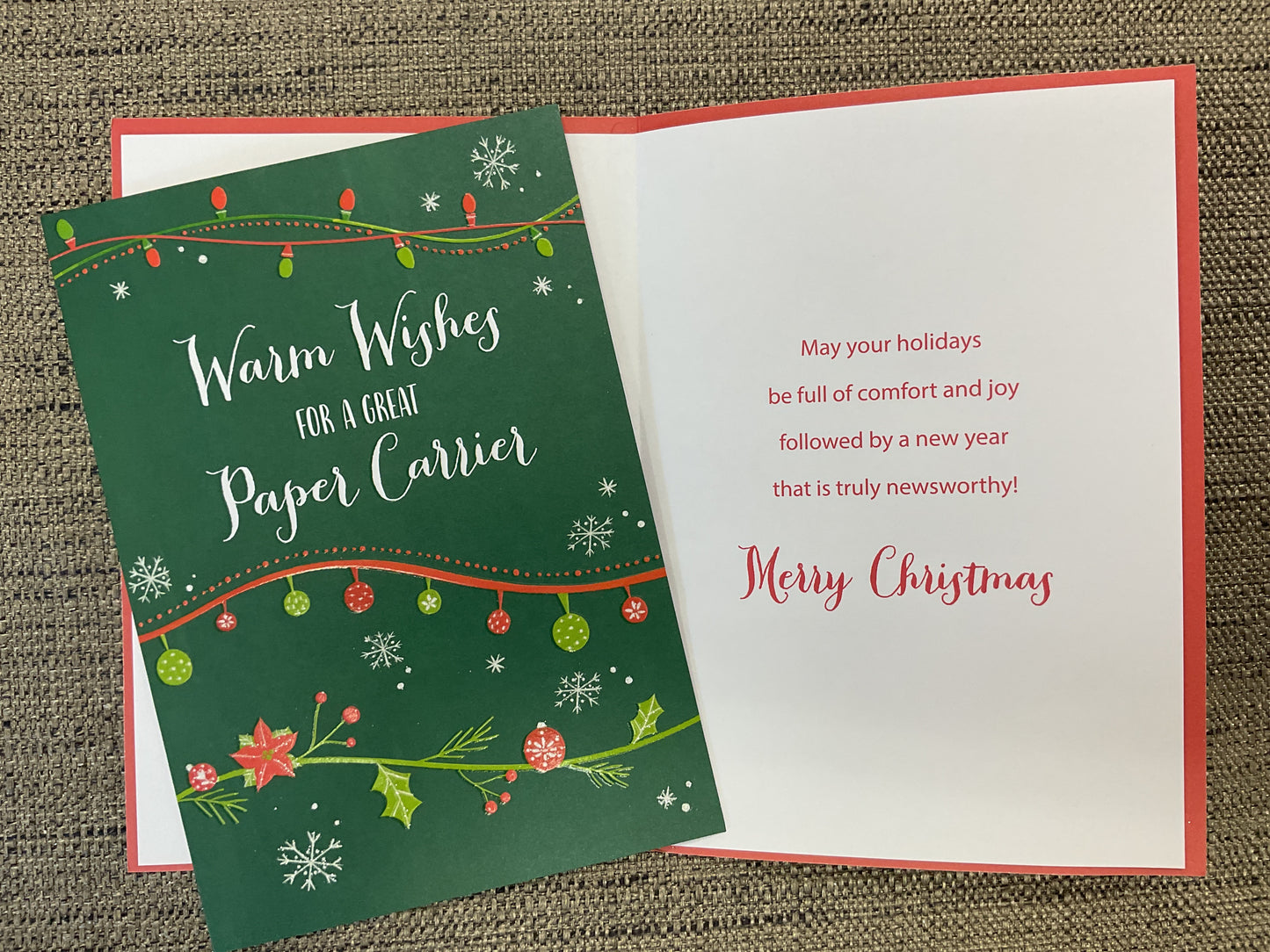 Paper Carrie Christmas Card