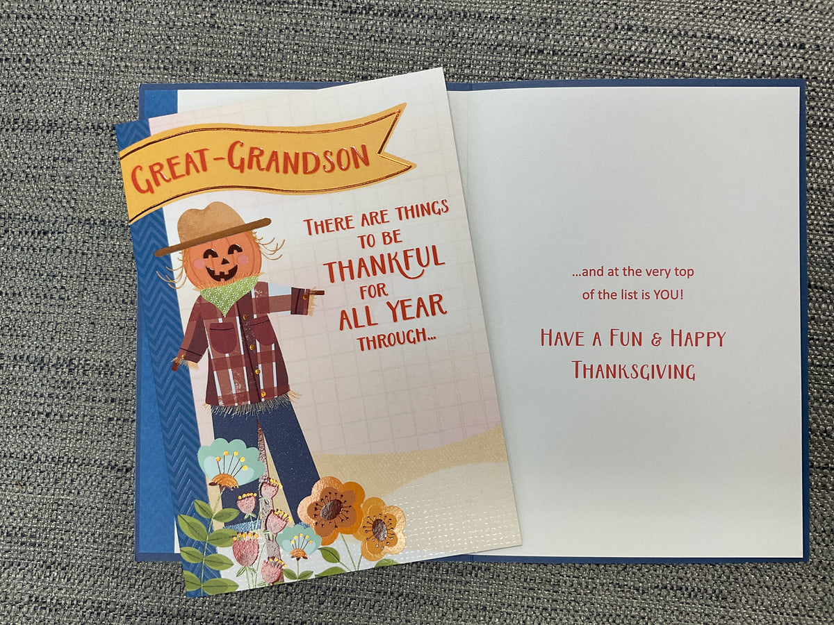 Great-Grandson Thanksgiving Card