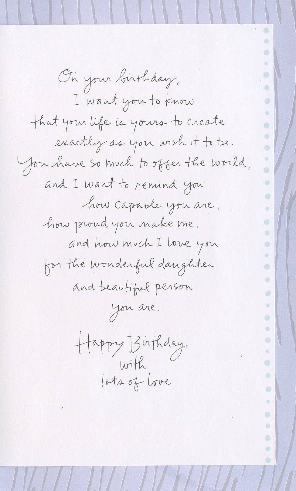 Daughter Birthday Card (Watercolor Flowers)
