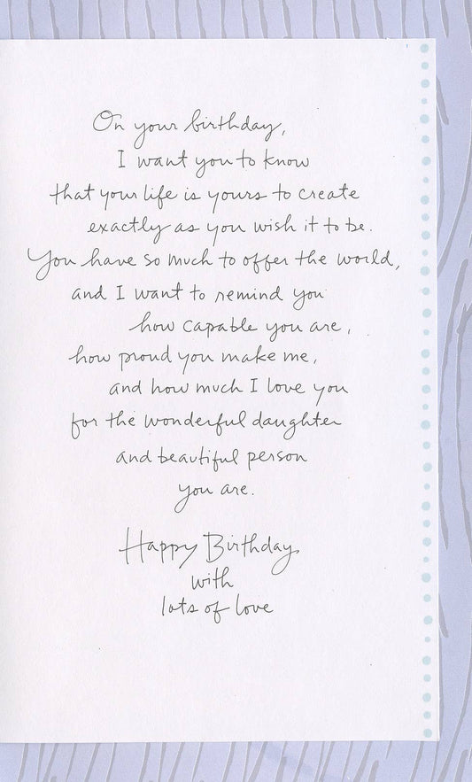 Daughter Birthday Card (Watercolor Flowers)