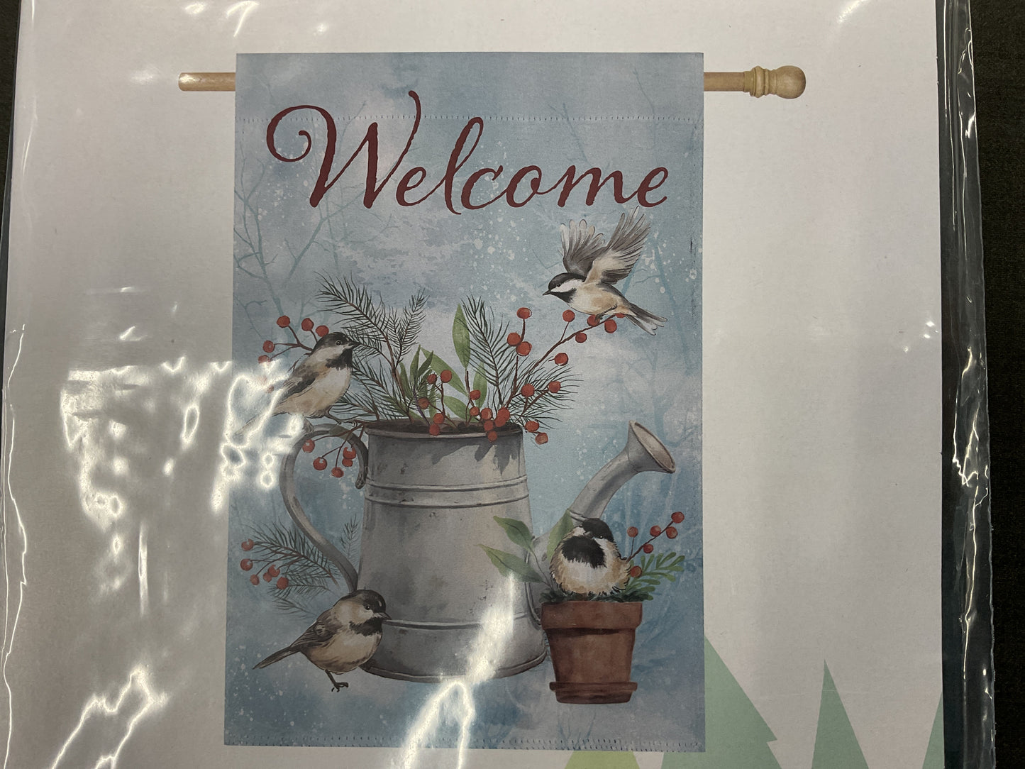 Snowbirds Chickadee Watering Can House Flag