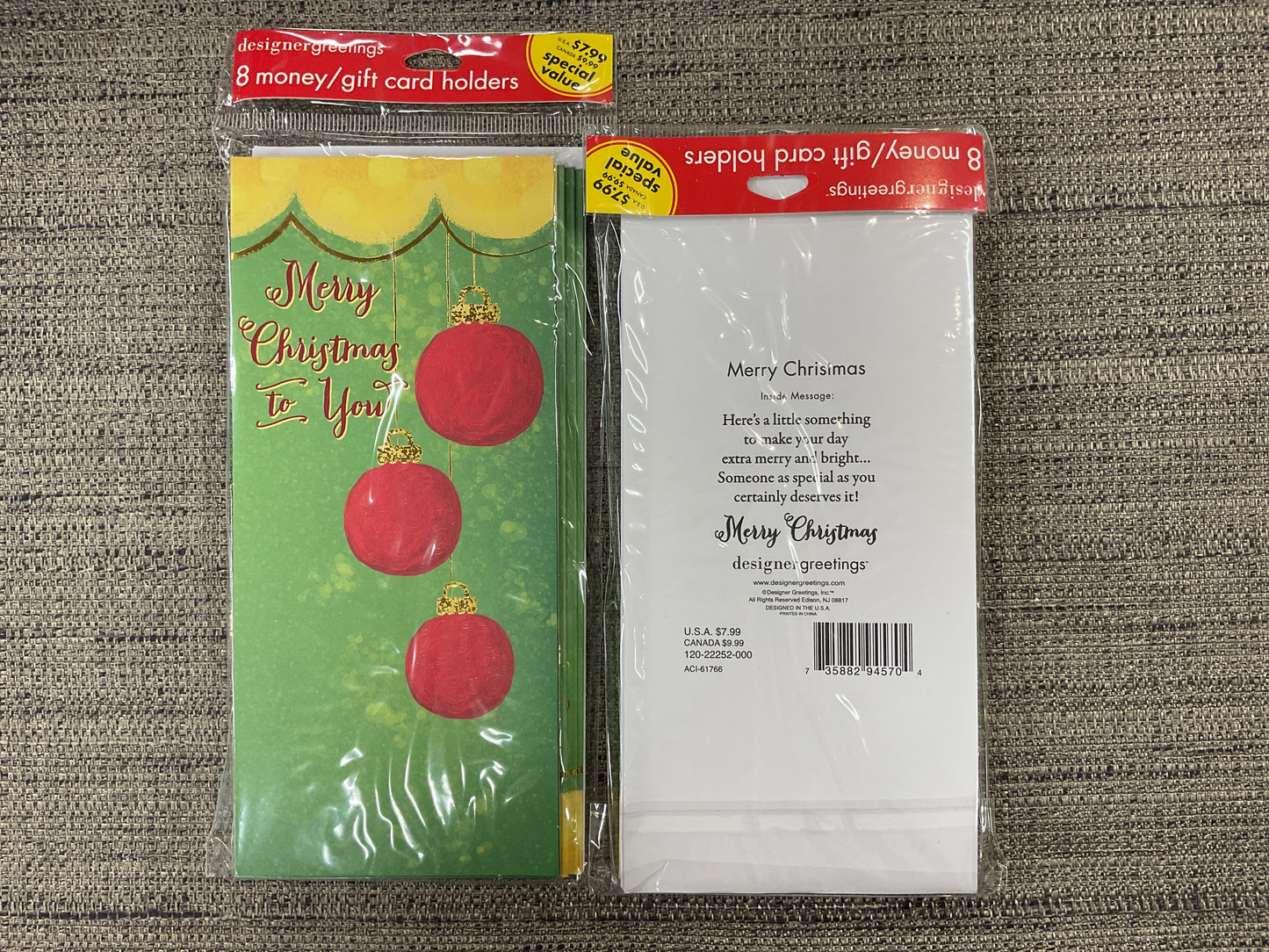 8 Ct Holiday Money/Gift Card Holders