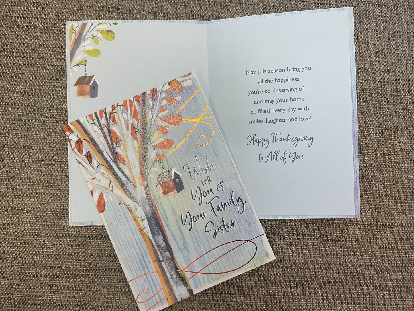 Sister and Family Thanksgiving Card