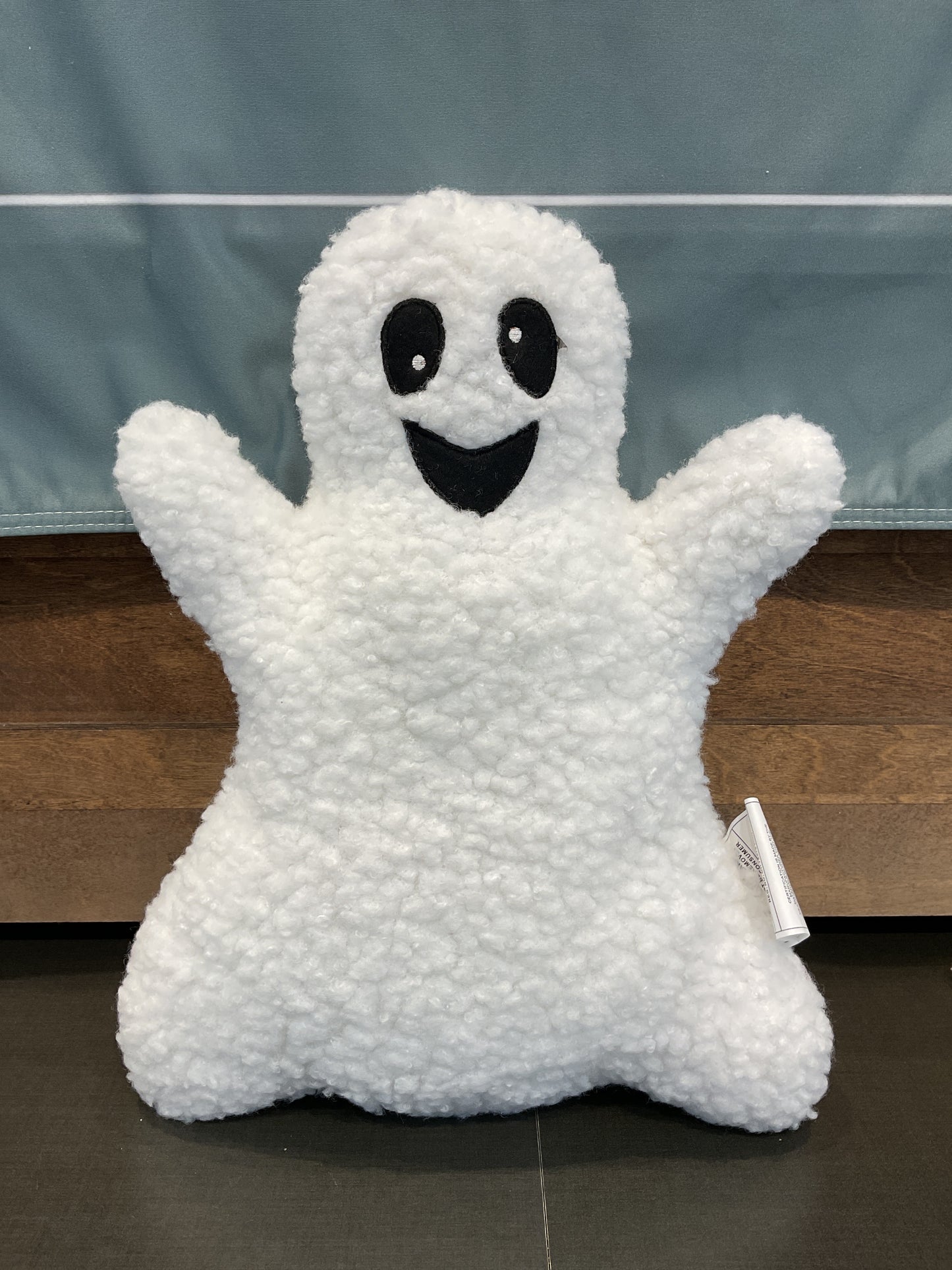 18"H Fabric Hallloween White Ghost Pillow