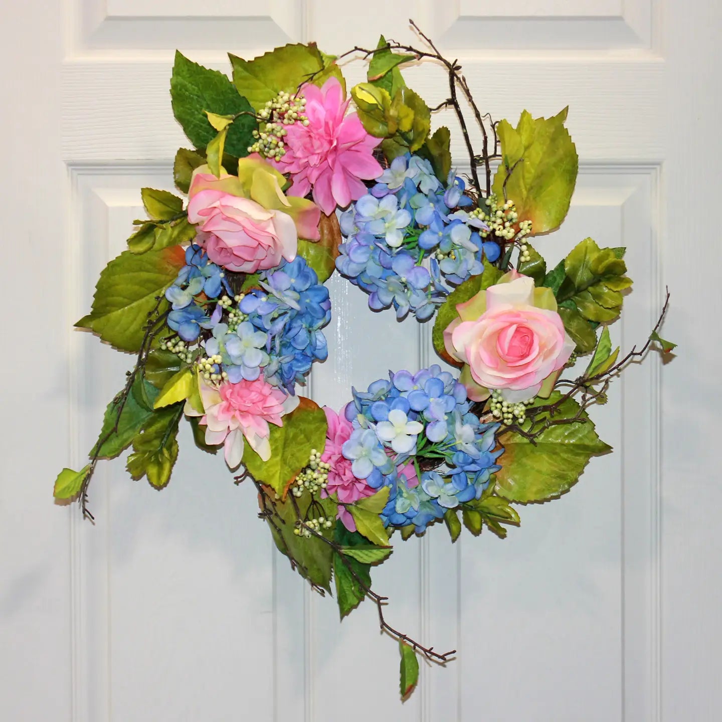 20" Garden Flowers Wreath