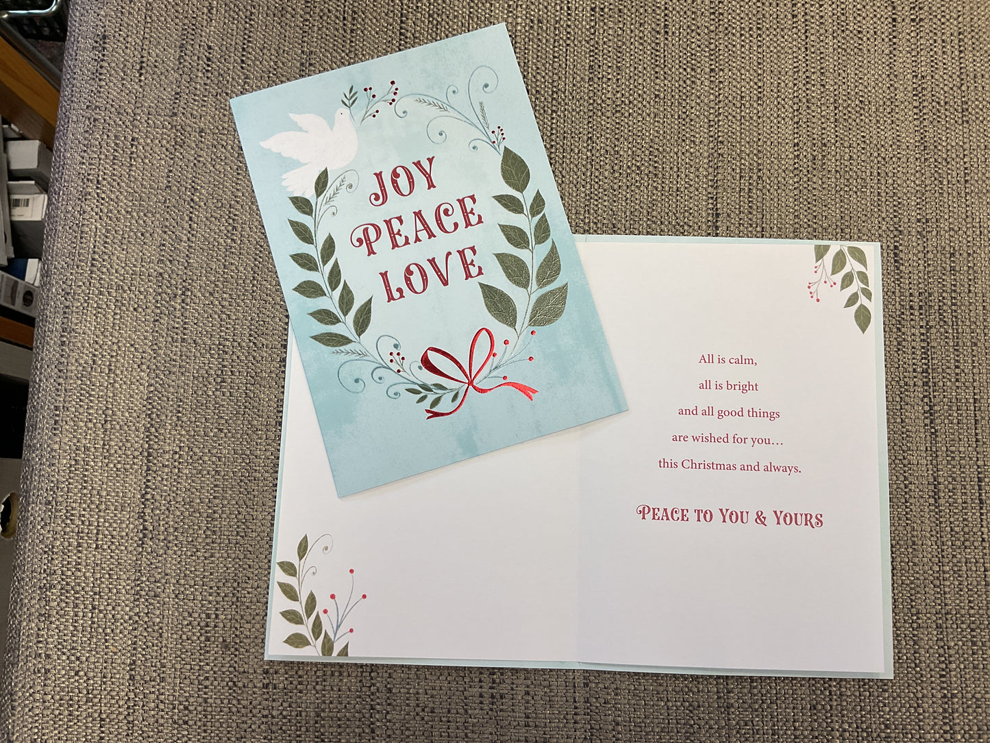 Joy Peace Love Christmas Card