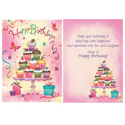 Stacked Cupcakes - Faith Birthday Fun Card