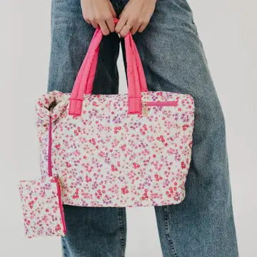Presley Puffer Quilted Tote Bag with Pouch