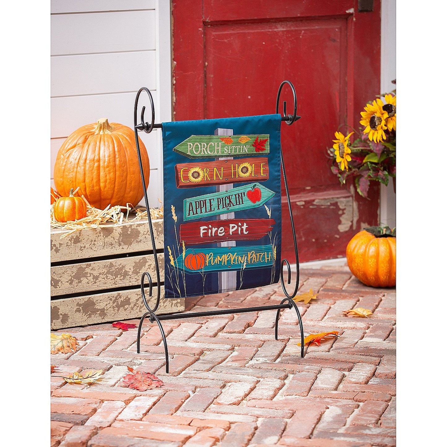 Fall Signs Garden Applique Flag