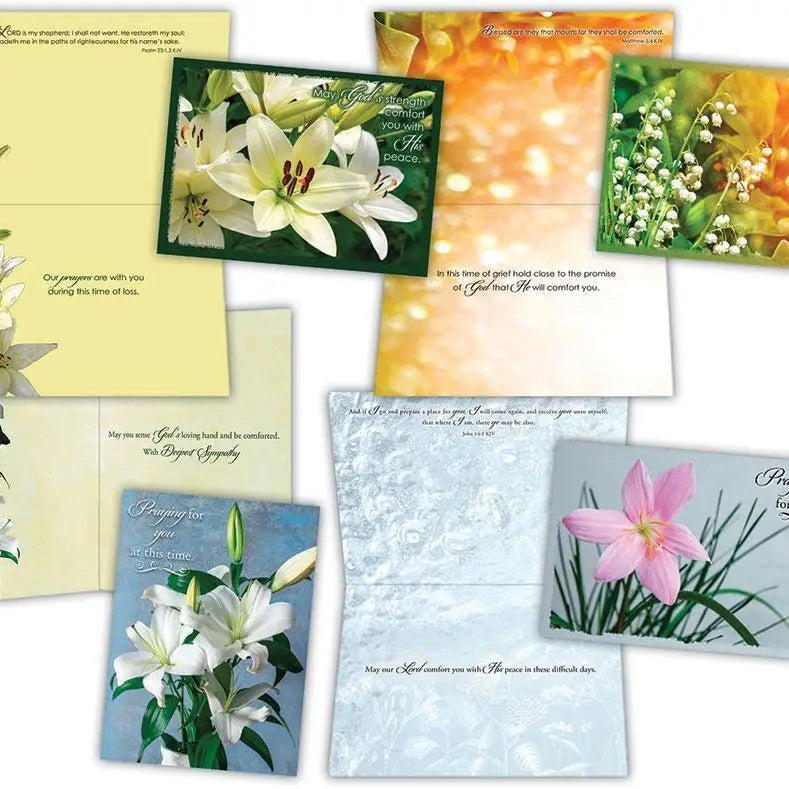 Sympathy - Lilies - Assorted Boxed Sympathy Cards Box of 12