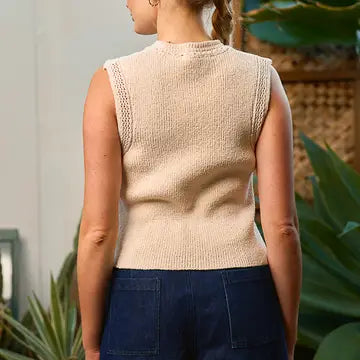 Sleeveless Vest Style Button Down Sweater