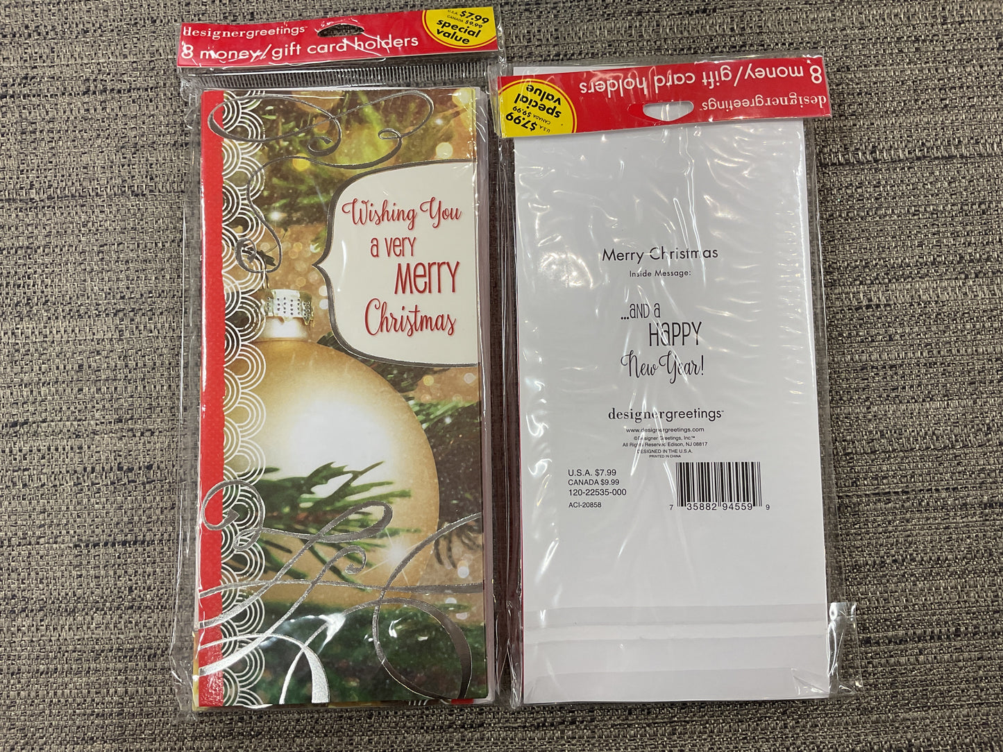 8 Ct Holiday Money/Gift Card Holders