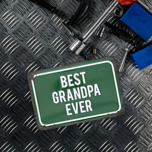 Best Grandpa - 6" X 4" Tin Plaque/Magnet