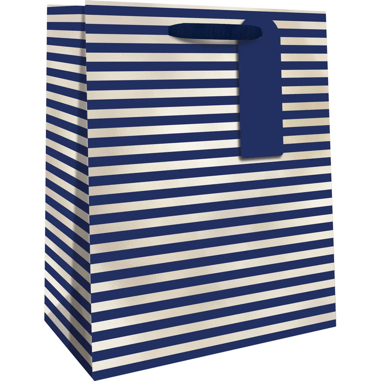 Navy Pearl Stripe - Medium Gift Bag