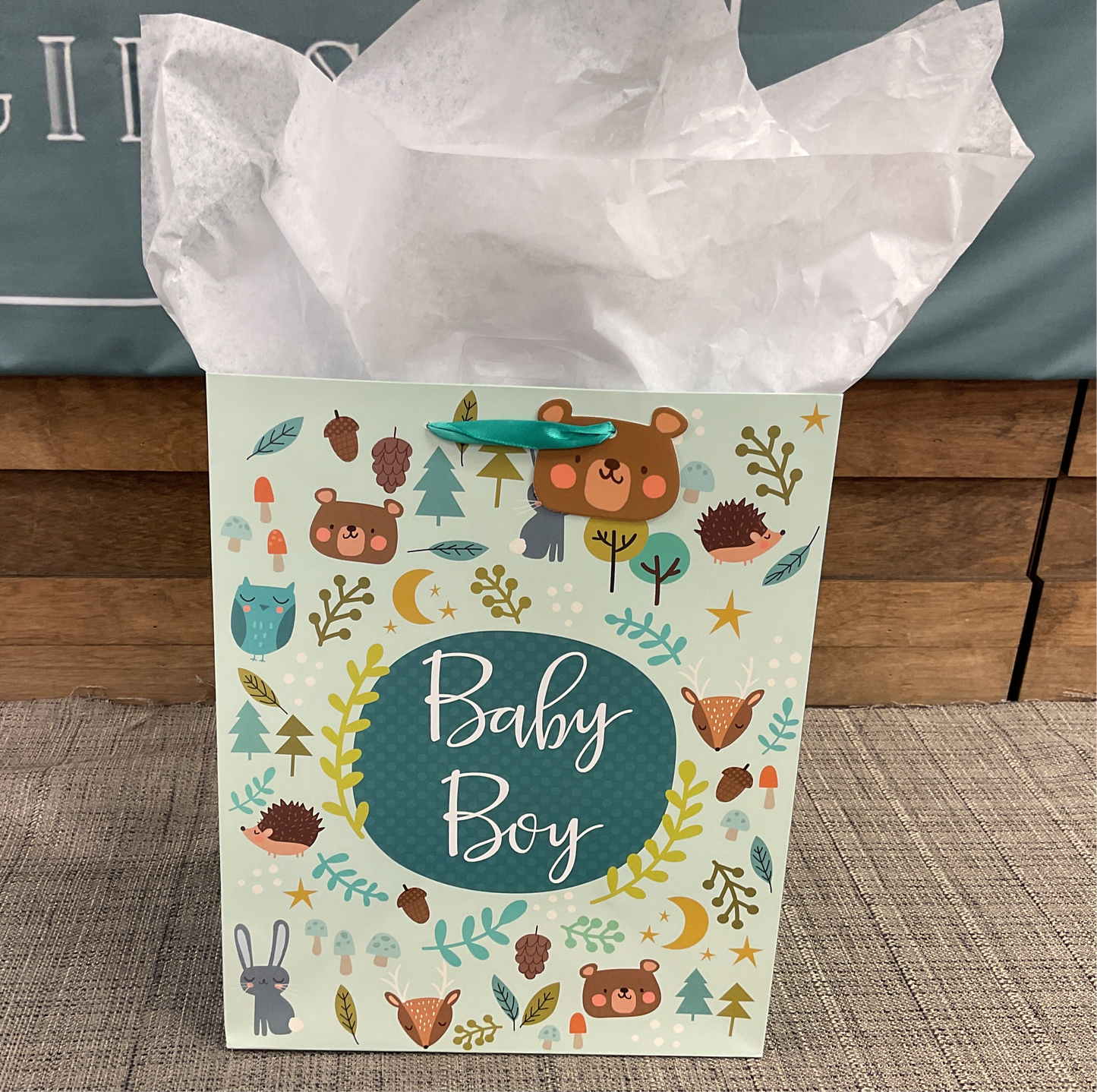 Woodland Creatures Baby Boy Gift Bag