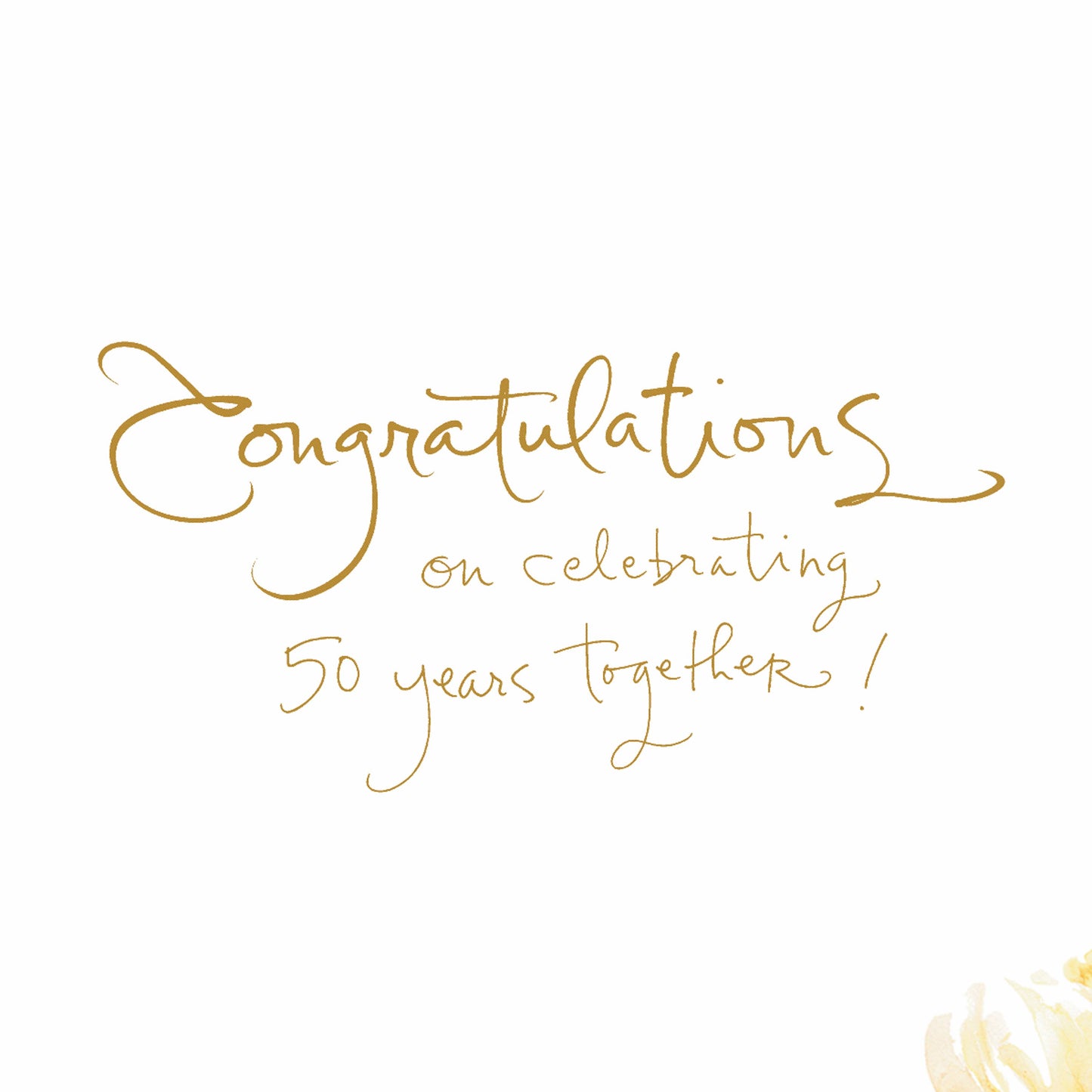 50th Anniversary Card (Gold Heart and Roses)