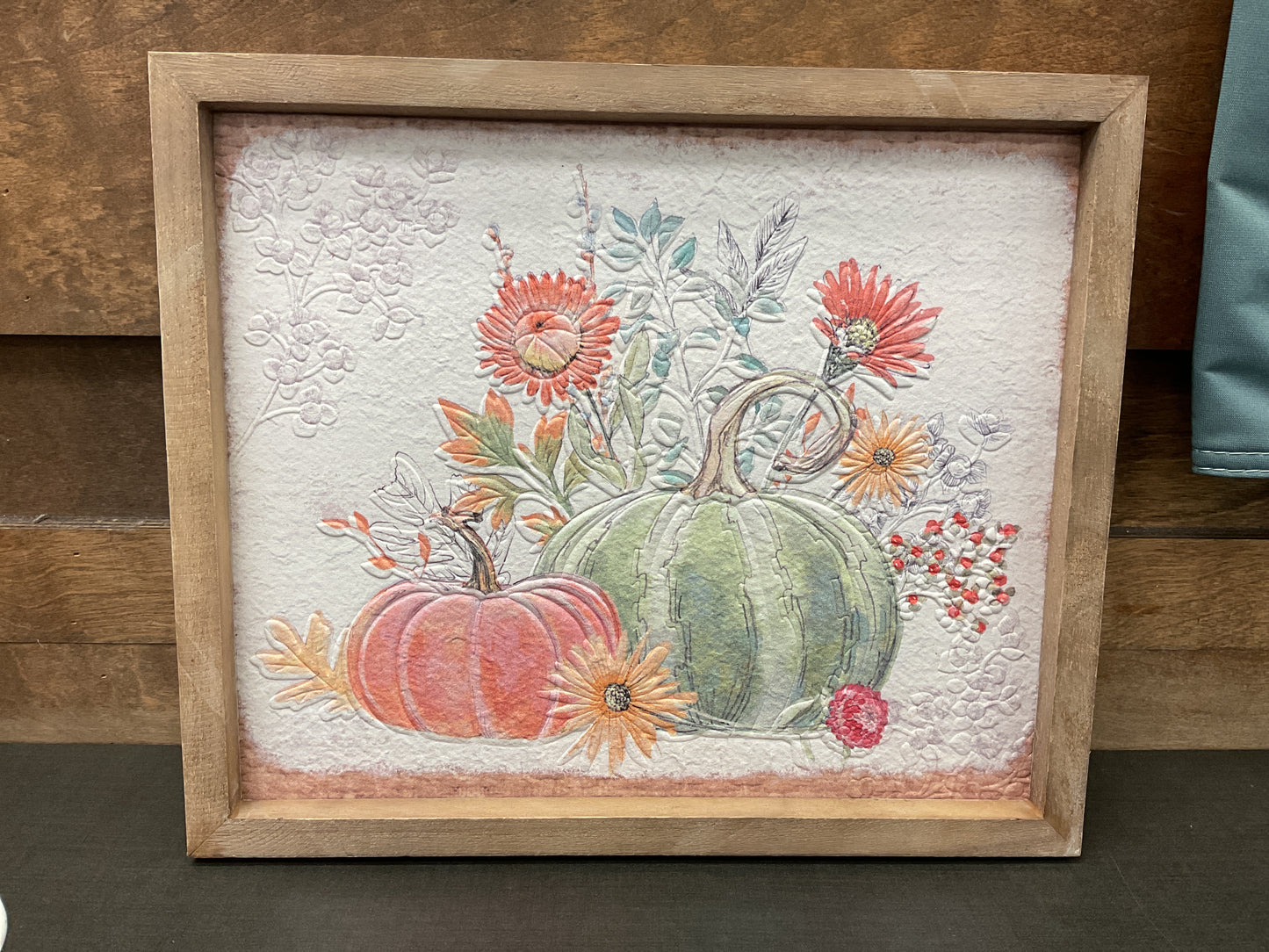 Wood Frame & Paper Pulp Harvest Design Wall Decor