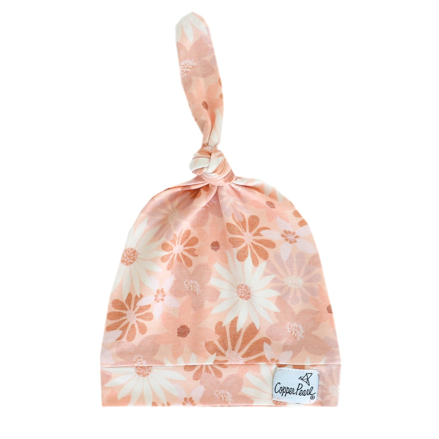 Copper Pearl Newborn Top Knot Hat