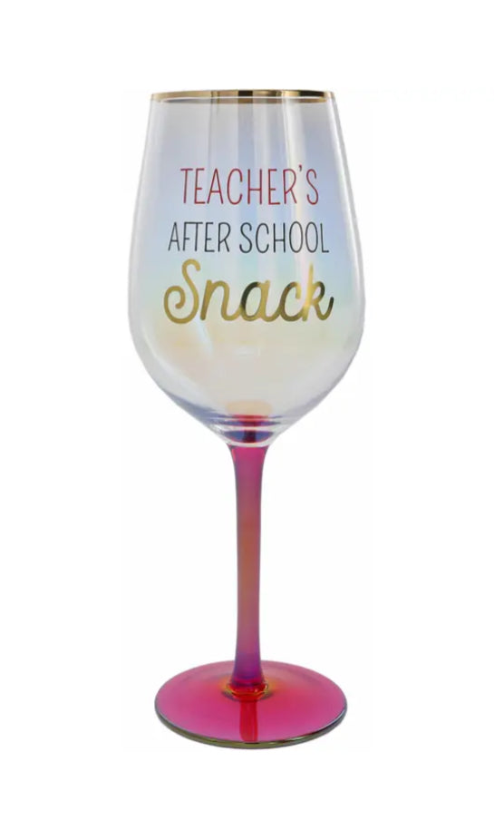 After School Snack Wine Glass