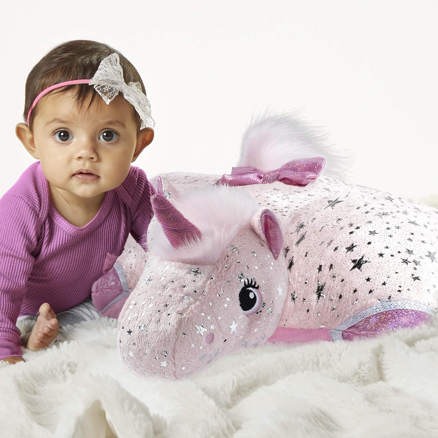 Pillow Pets Pink Sparkly Unicorn Plush Toy