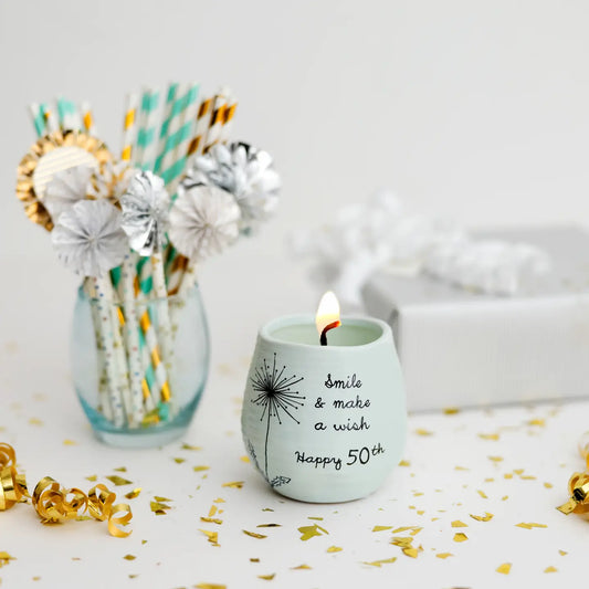 Happy 50th 8oz - 100% Soy Wax Candle Scent: Serenity