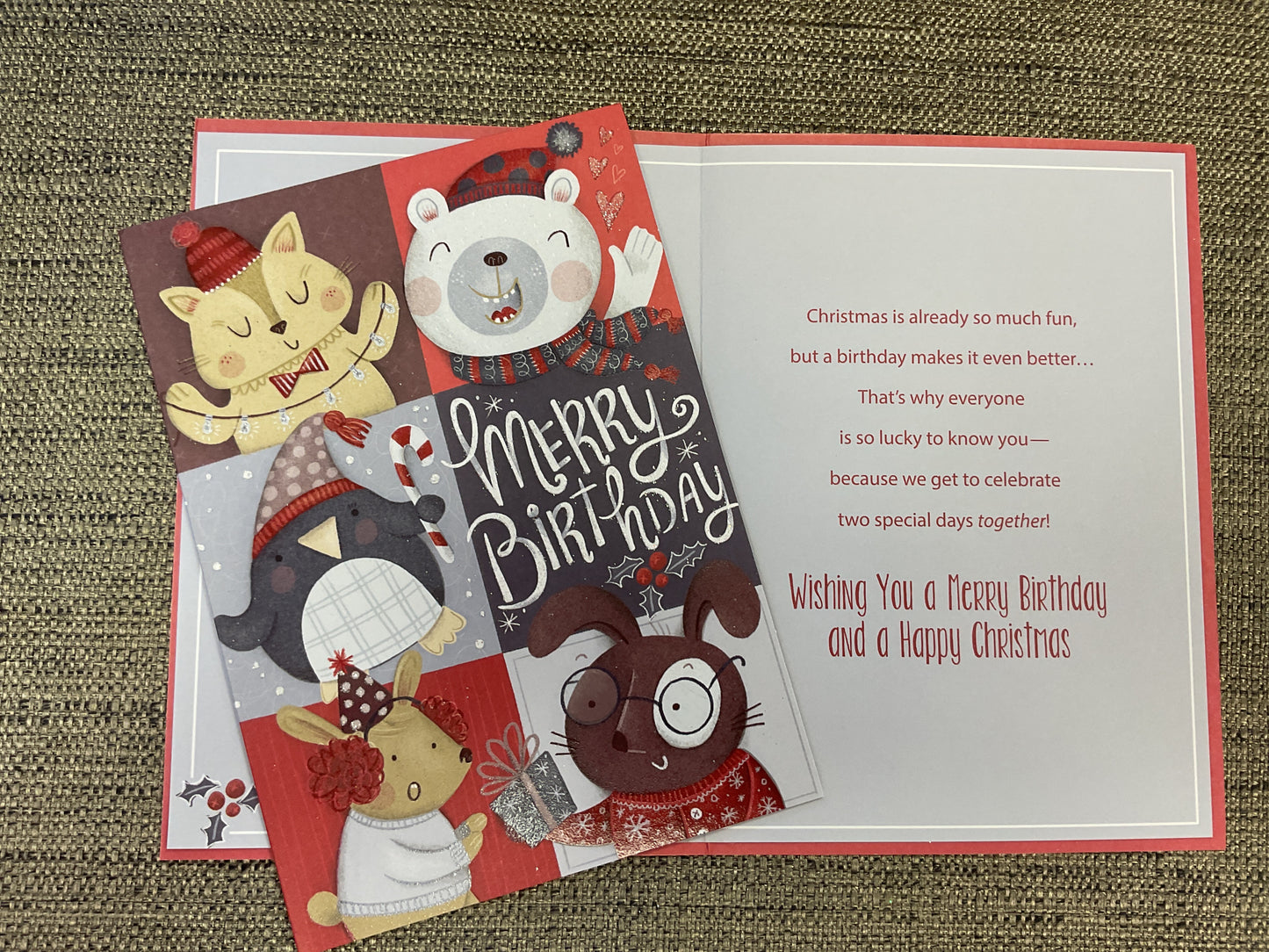 Kids Christmas Birthday Card