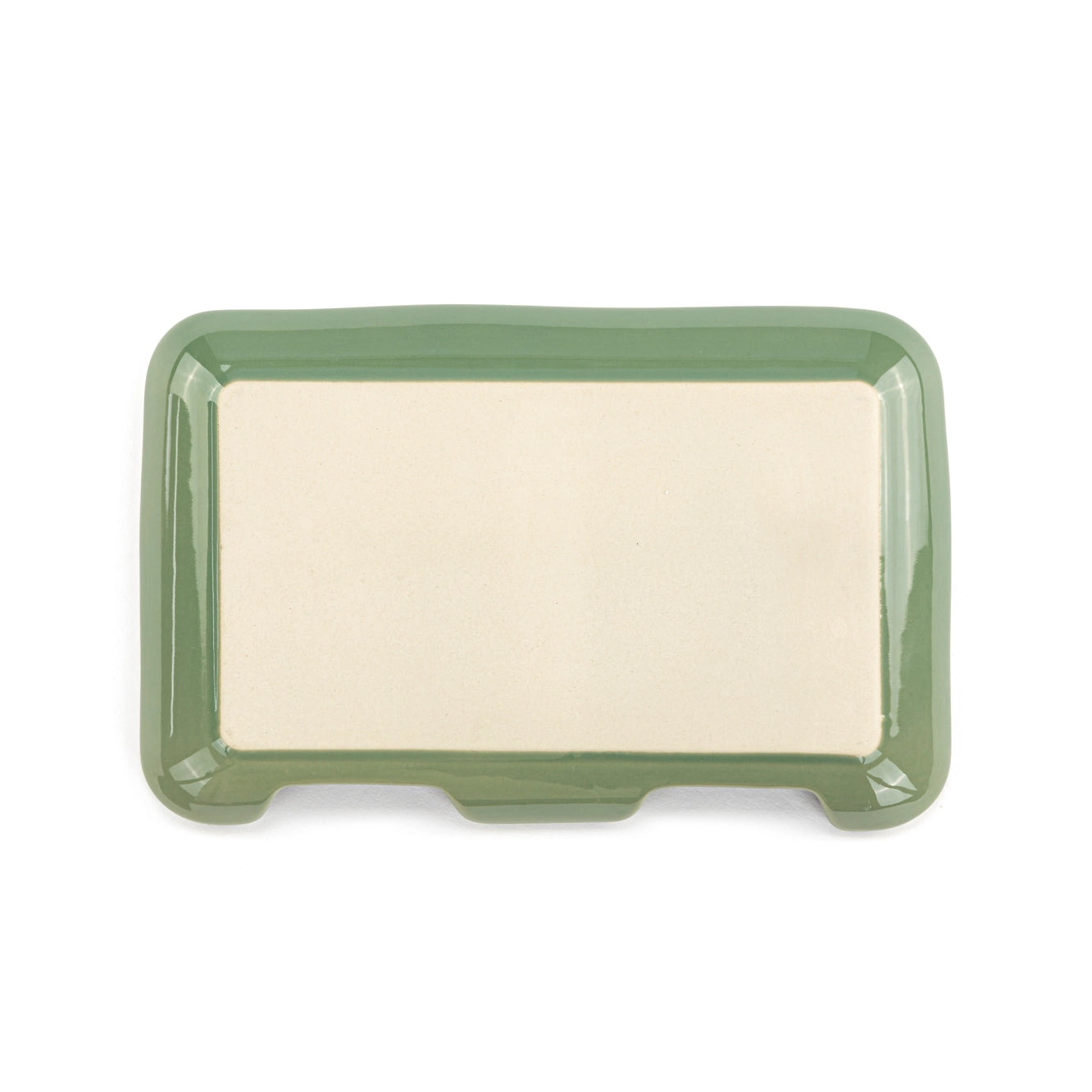 Green Pressed Floral Double Spoon Rest