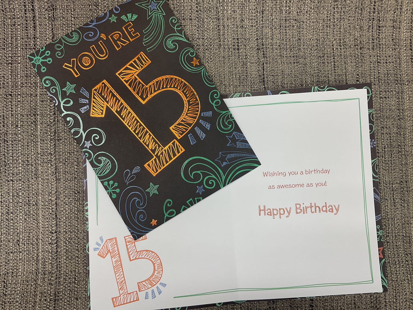 Age 15 * For Boy* - Birthday Card