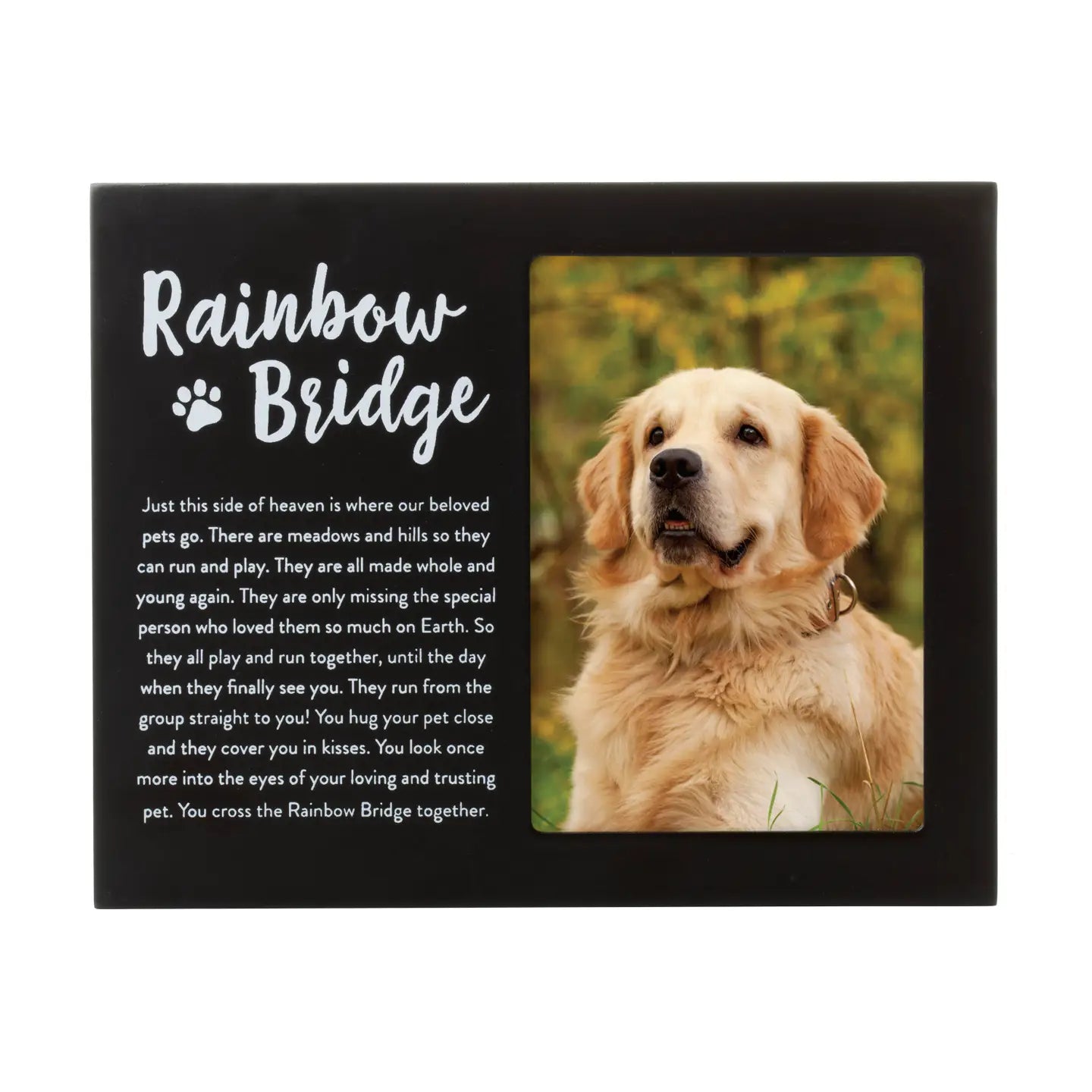 Rainbow Bridge Pet Memorial Frame, Black