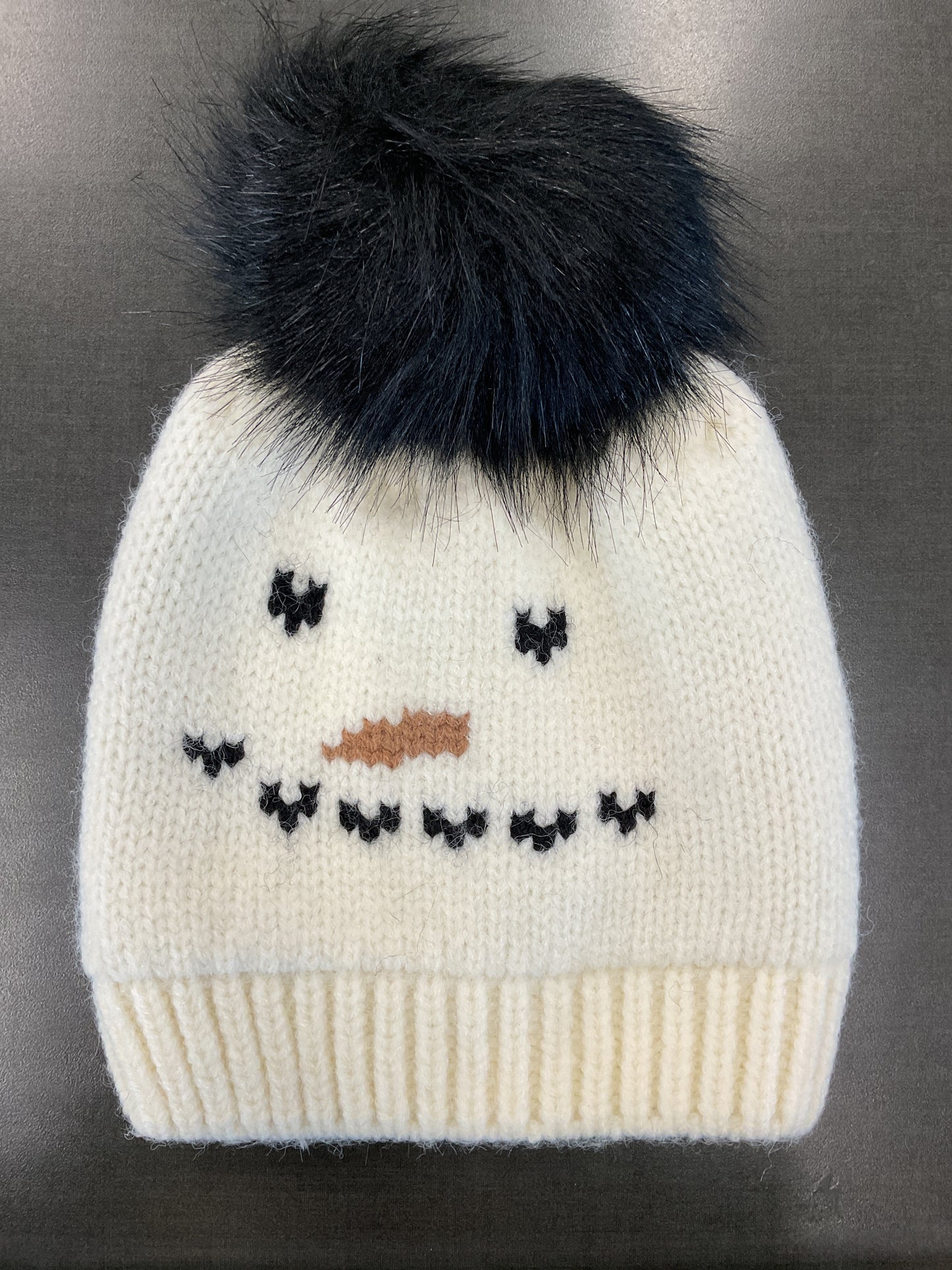 Smiling Snowman Knit Hat