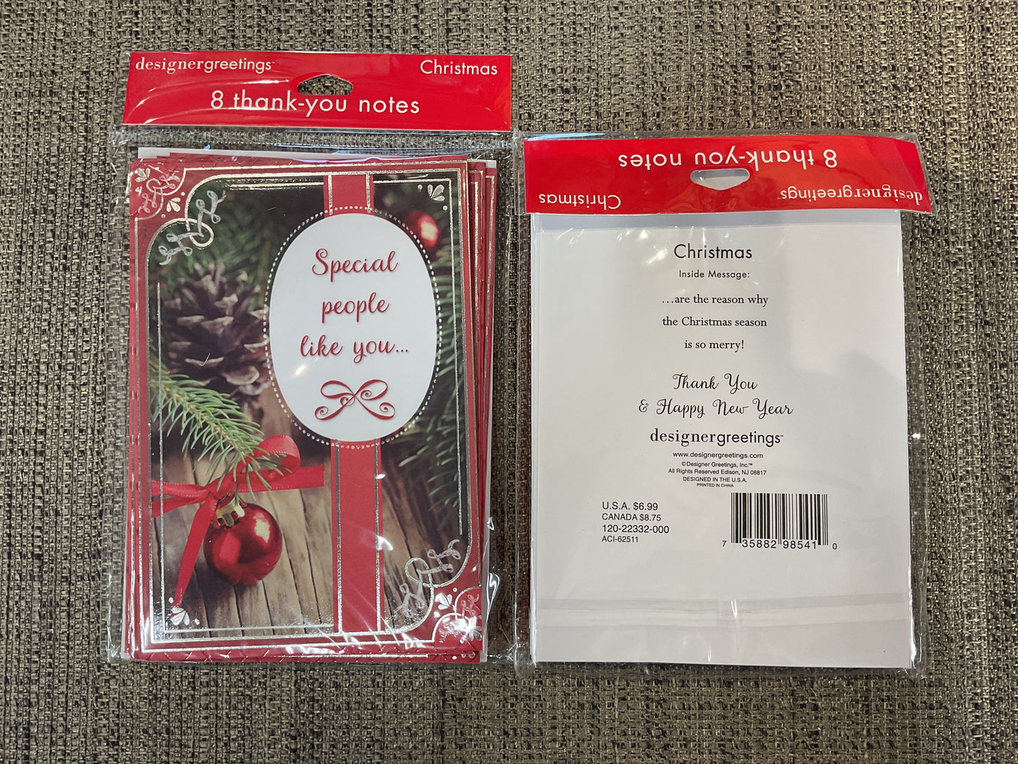 8 Ct Holiday Thank You Notes