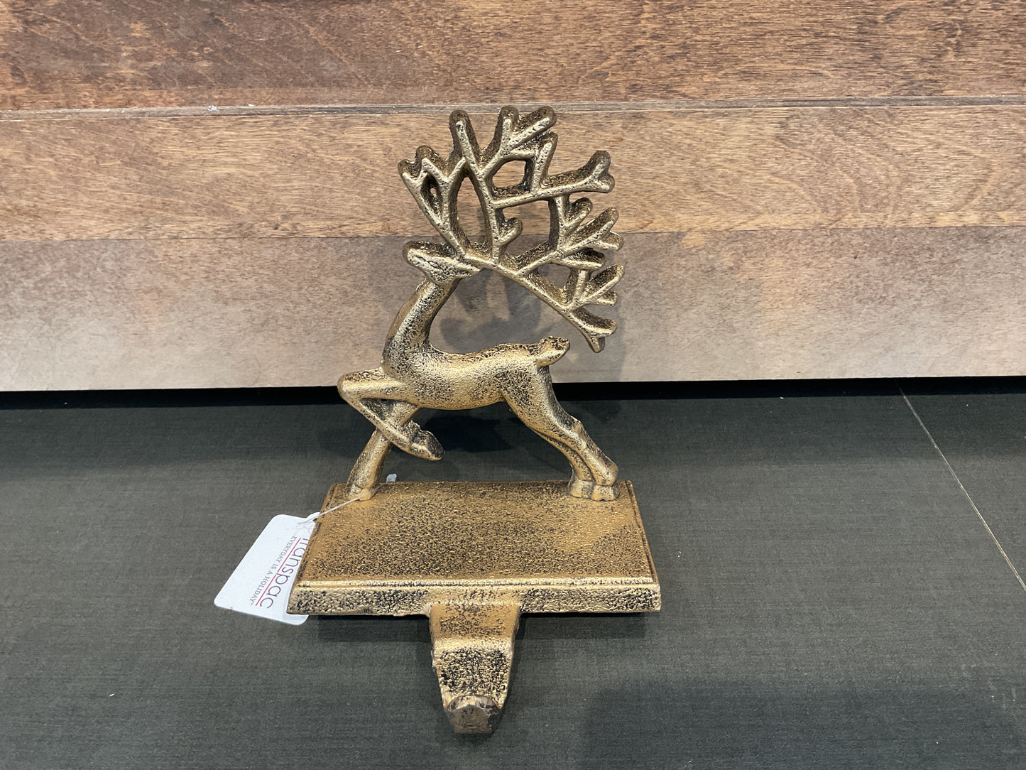 Cast Iron Reindeer Stocking Holder 3 Asst
