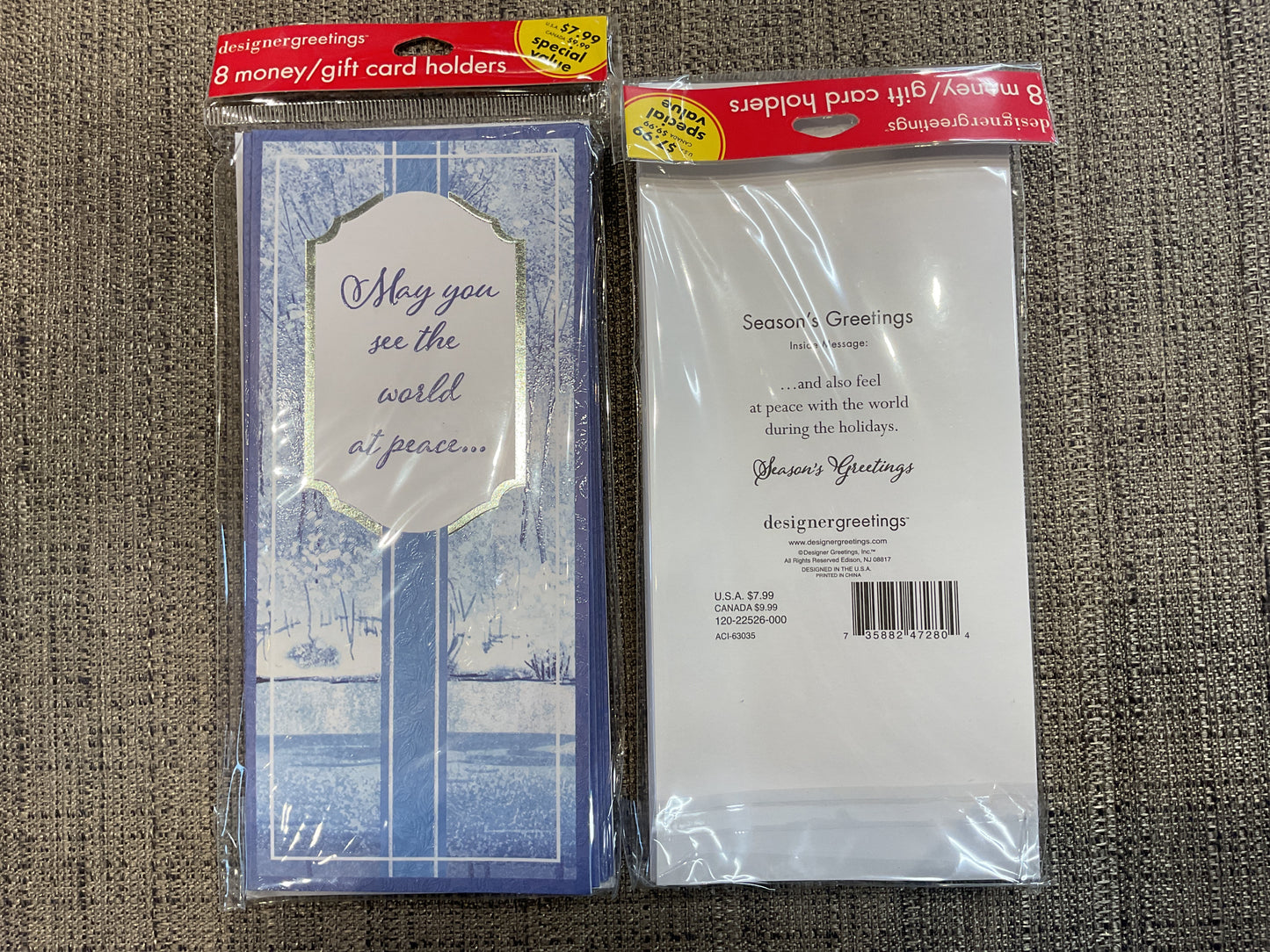 8 Ct Holiday Money/Gift Card Holders