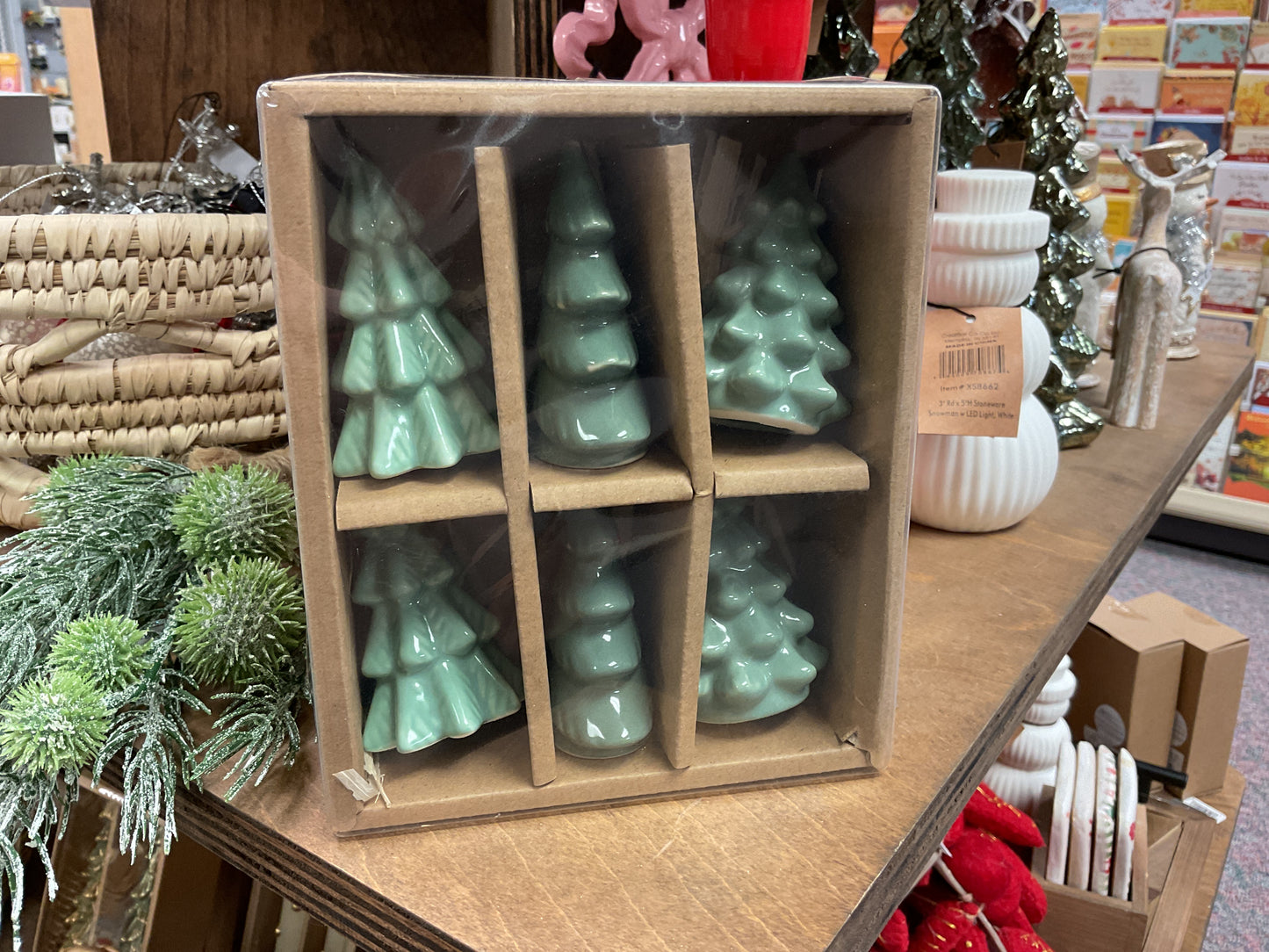 Stoneware Trees Boxed Set of 6