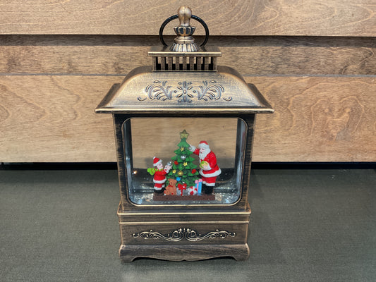 Lighted Holiday Water Globe Lantern