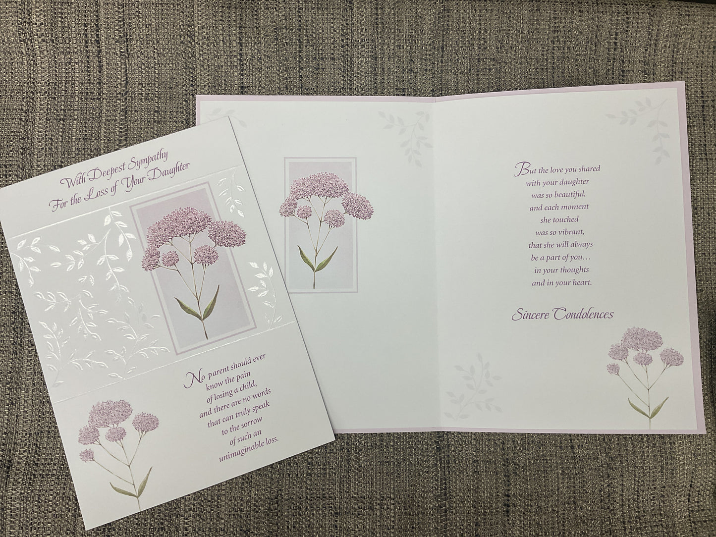 Loss of Daughter - Sympathy Card