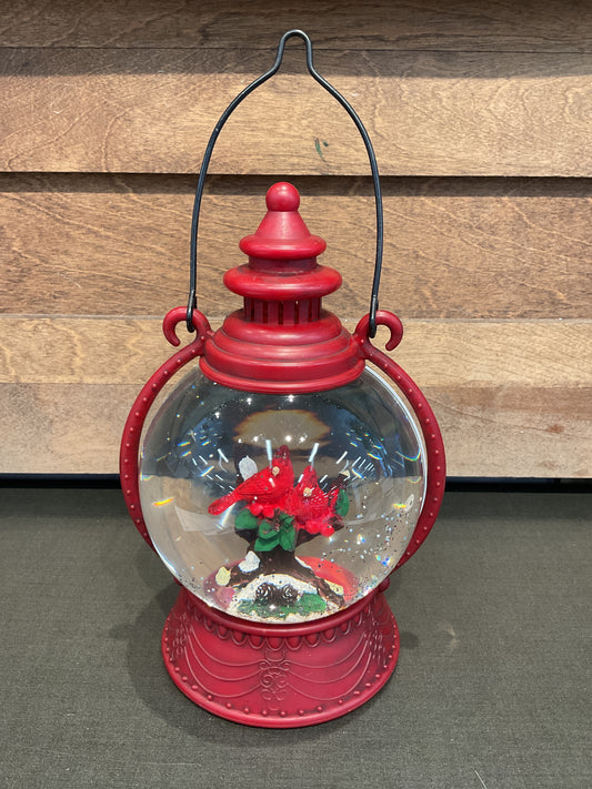 Lighted Cardinal Water Globe Lantern