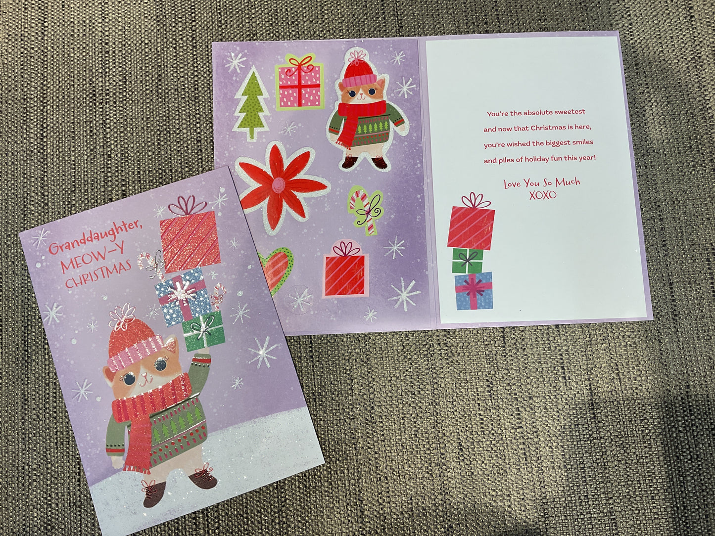 Granddaughter Christmas Card (Includes Stickers)