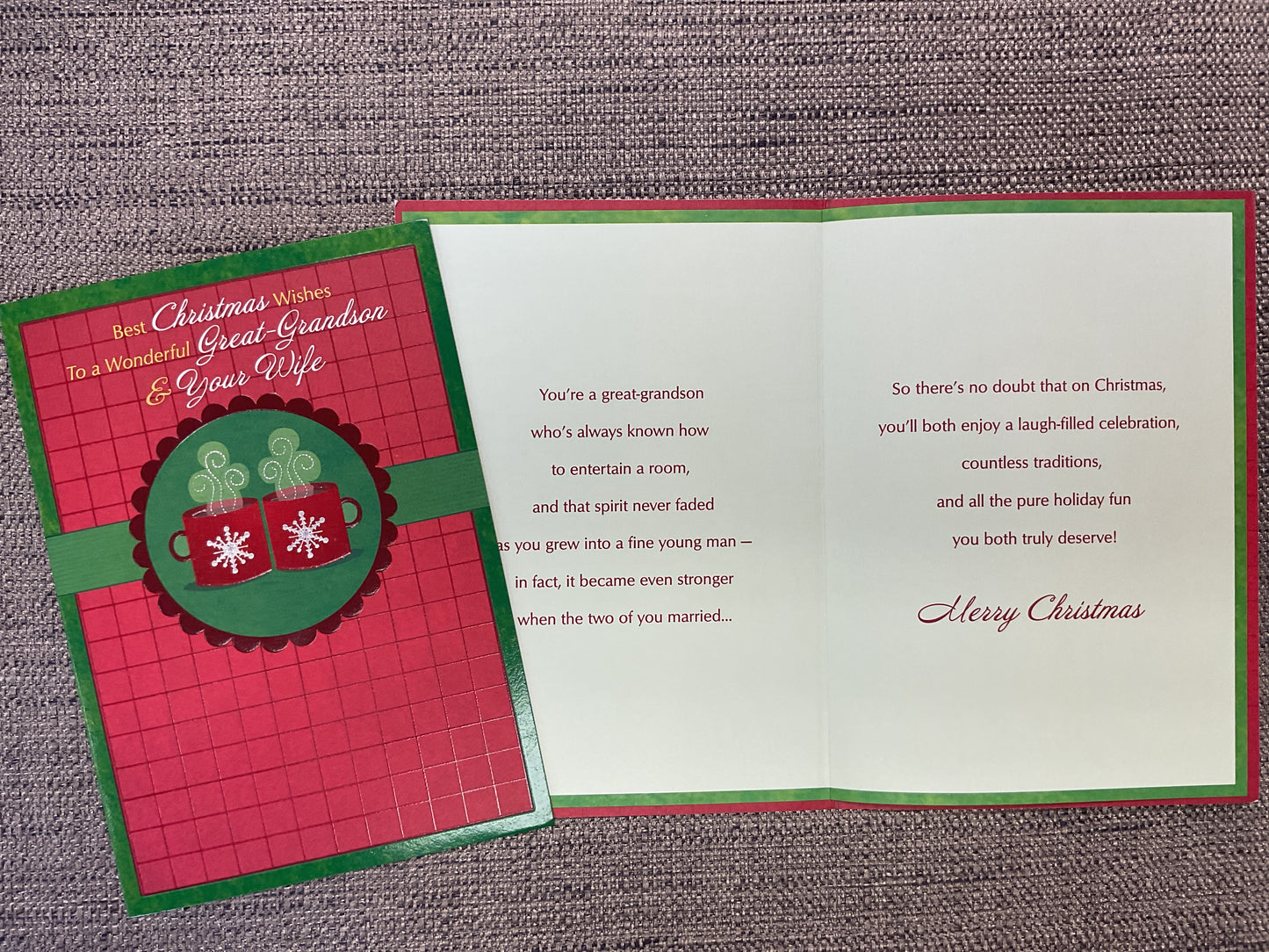 Great-Grandson & Wife Christmas Card